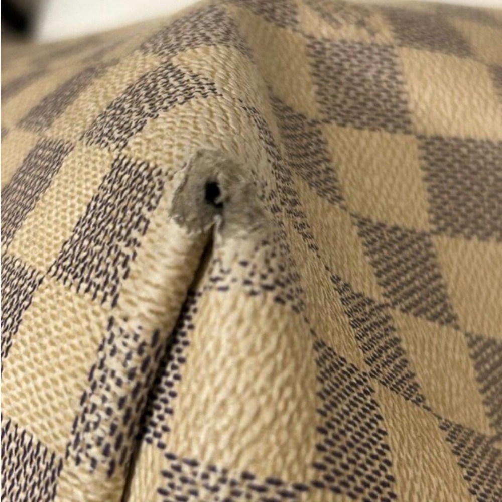 Designer-Inspired Checkered Tote Bag in Beige and Brown - Picture 15 of 16